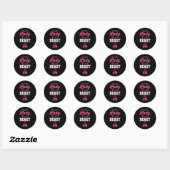 Act Als Een Dame Sla Als Een Baas Boksen Ronde Sticker (Vel)
