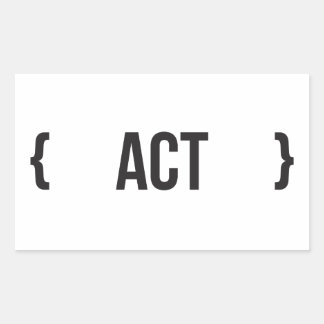 Act - Gehaakt - Zwart-wit Rechthoekige Sticker