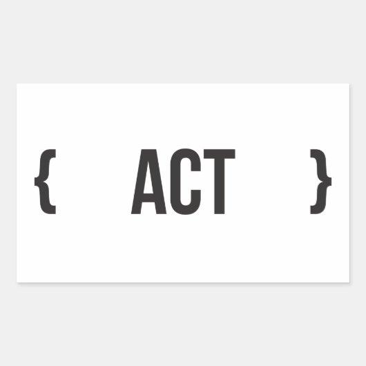 Act - Gehaakt - Zwart-wit Rechthoekige Sticker (Voorkant)