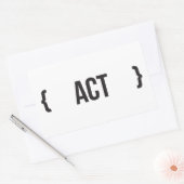 Act - Gehaakt - Zwart-wit Rechthoekige Sticker (Envelop)