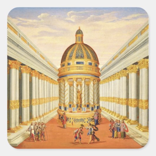 Act I, scenes VII and VIII: Baccus' Temple Vierkante Sticker (Voorkant)
