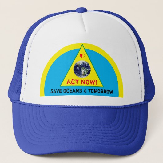 ACT NOW & Save Oceans 4 Tomorrow - Climate (pet) Trucker Pet (Voorkant)