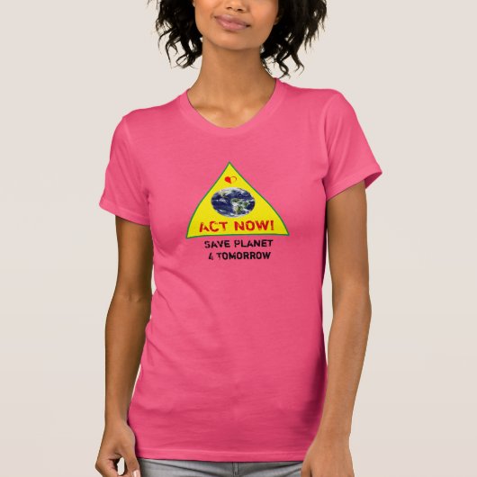 ACT NOW & Save Planet Climate Rebellion T-shirt (Voorkant)