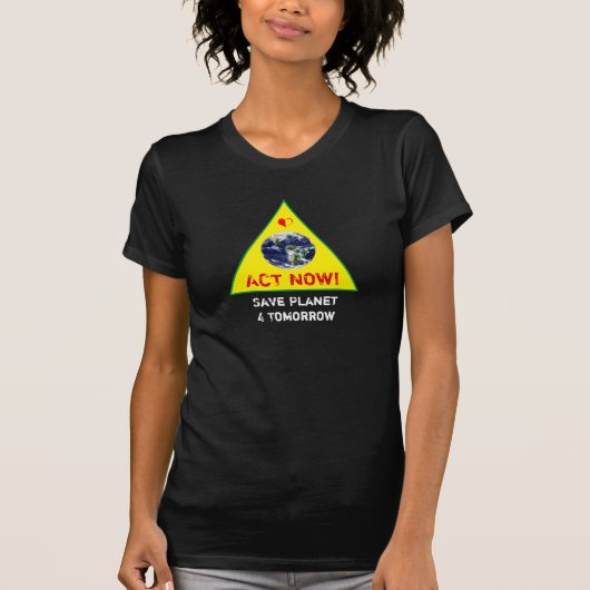 ACT NOW & Save Planet Climate Rebellion T-shirt (Voorkant)