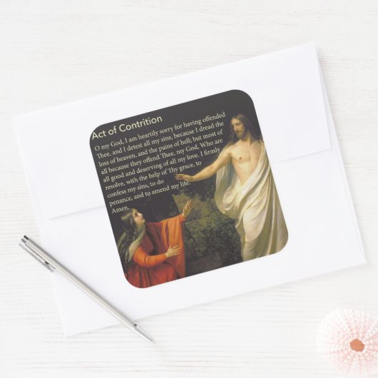 Act of Contrition Gebed Sticker (Envelop)