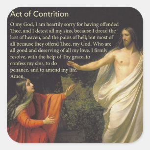 Act of Contrition Gebed Sticker