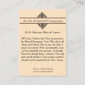 ACT OF SPIRITUEEL COMMUNION PRAYER HOLY CARD VISITEKAARTJE (Achterkant)