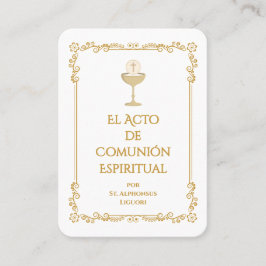 Act van Gebed van Spirituele Communie Gebedkaart - Plaatskaartje