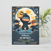 Act War Fight Boy Moon Ninja Warrior 1e Verjaardag Kaart (Staand voorkant)