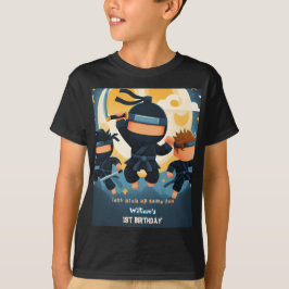 Act War Fight Boy Moon Ninja Warrior 1e Verjaardag T-shirt