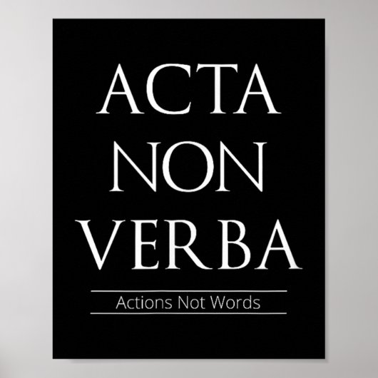 Acta non verba, geen woorden poster (Voorkant)