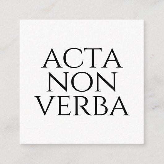 Acta Non Verba Informatiekaartje (Voorkant)