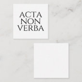 Acta Non Verba Informatiekaartje (Voorkant / Achterkant)