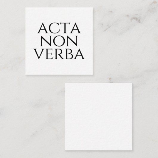 Acta Non Verba Informatiekaartje (Voorkant / Achterkant)