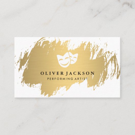 Acteermaskers glimlachen verdrietig visitekaartje (Voorkant)