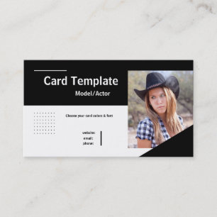 Acterende fotokaart Headshot Actor Visitekaartje