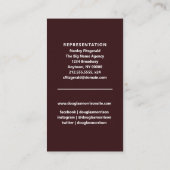 Acteur Actrice Model Verticale foto Maroon Visitekaartje (Achterkant)