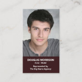 Acteur Actrice Model Verticale foto Maroon Visitekaartje (Voorkant)