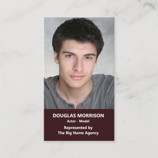 Acteur Actrice Model Verticale foto Maroon Visitekaartje (Voorkant)