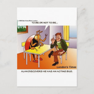 Acteur Bug Grappige Cartoon T-shirts Cadeaus & Ver Briefkaart
