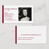 Acteur Headshot Bourgondië rode streep Visitekaartje (Voorkant / Achterkant)