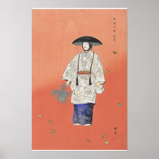 Acteur in het Noh-spel Hanagatami 1926 Poster (Voorkant)