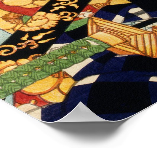 Acteur in kostuum door Toyohara Kunichika Poster (Hoek)