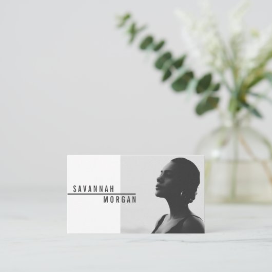 Acteur model danser foto trendy hedendaagse zwart visitekaartje (Staand voorkant)