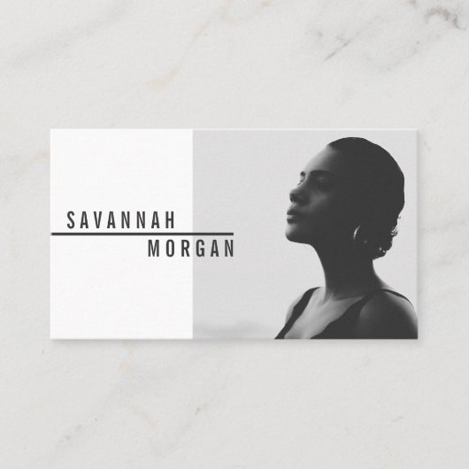 Acteur model danser foto trendy hedendaagse zwart visitekaartje (Voorkant)