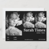 Acteur & Model Headshot Comp Sjabloon Kaart (Voorkant)