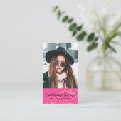 Acteur Model Singer Dancer Roze Foto Visitekaartje (Staand voorkant)