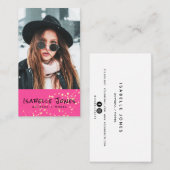 Acteur Model Singer Dancer Roze Foto Visitekaartje (Voorkant / Achterkant)