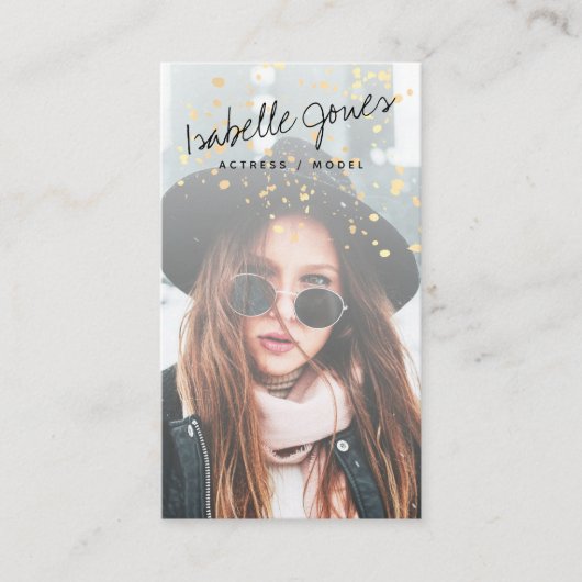 Acteur Model Singer Dancer Roze Foto Visitekaartje (Voorkant)