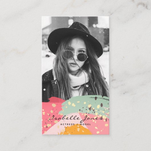 Acteur Model Singer Stijlvolle foto Visitekaartje (Voorkant)