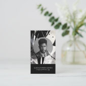 Acteur Model Zanger DJ Foto QR-code Monochroom Visitekaartje (Staand voorkant)