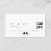 Acteur Model Zanger DJ Foto QR code Social Media Visitekaartje (Achterkant)