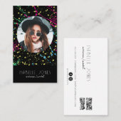 Acteur Model Zanger DJ Foto QR code Social Media Visitekaartje (Voorkant / Achterkant)