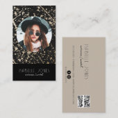 Acteur Model Zanger DJ Foto QR code Social Media Visitekaartje (Voorkant / Achterkant)