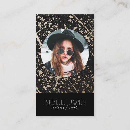 Acteur Model Zanger DJ Foto QR code Social Media Visitekaartje (Voorkant)