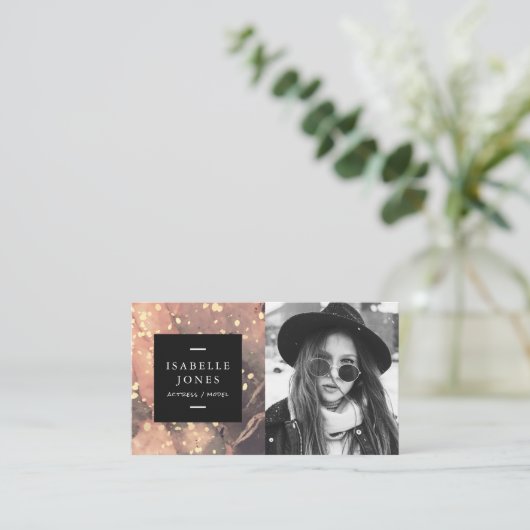 Acteur Model Zanger Marmeren Foto Visitekaartje (Staand voorkant)