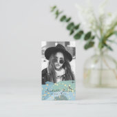 Acteur Model Zanger Turquoise Foto Visitekaartje (Staand voorkant)