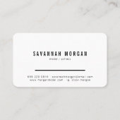 Acteur modellen danser foto moderne witte typograf visitekaartje (Achterkant)