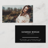 Acteur modellen danser foto moderne zwarte typogra visitekaartje (Voorkant / Achterkant)