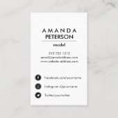 Acteur Modellen Danser Foto Sociale Media Iconen Visitekaartje (Achterkant)