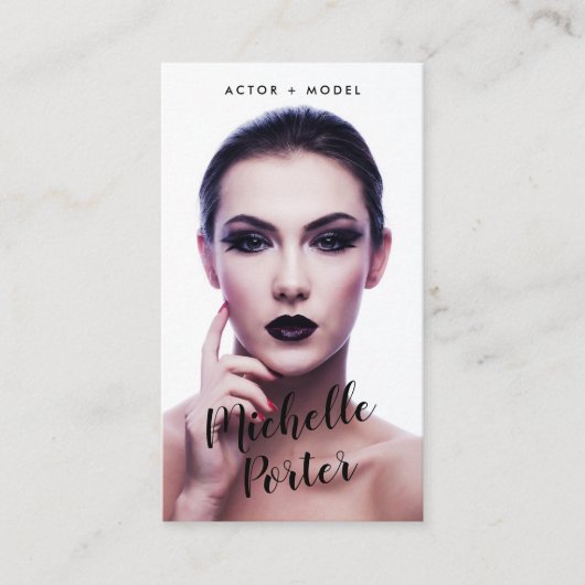 Acteur modellen headshot foto moderne fotografie visitekaartje (Voorkant)