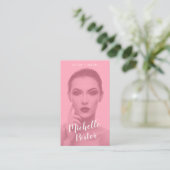 Acteur modellen headshot foto moderne roze overlay visitekaartje (Staand voorkant)