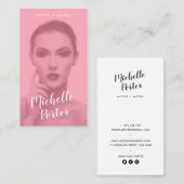 Acteur modellen headshot foto moderne roze overlay visitekaartje (Voorkant / Achterkant)