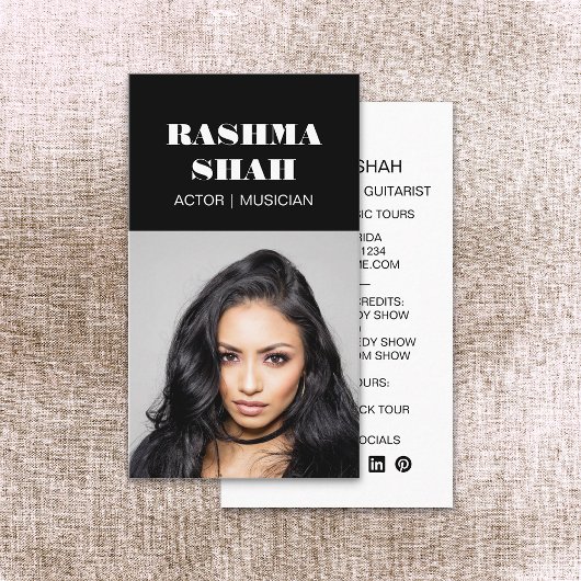 Acteur muzikant entertainment professionele foto visitekaartje