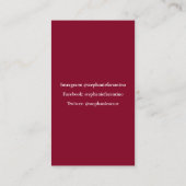 Acteur Zwart & Wit Headshot Verticaal Bourgogne Ro Visitekaartje (Achterkant)