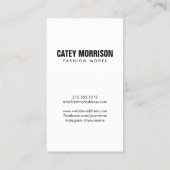 Acteurs en modellen Classic White Framed Headshot Visitekaartje (Achterkant)